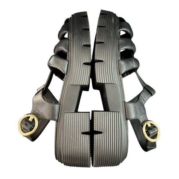 Stuart Weitzman Nolita Fisherman Black Leather Sandals Women's, Size 8.5B NWOB - Picture 7 of 10